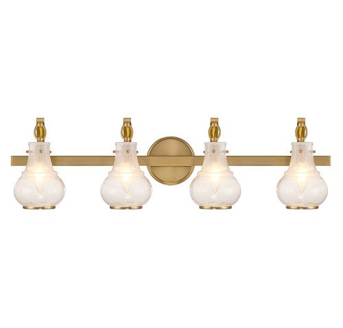 Savoy House Adams Four Light Bathroom Vanity in Warm Brass - 8-4417-4-322 Savoy House Adams Four Light Bathroom Vanity in Warm Brass - 8-4417-4-322