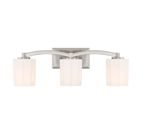 Savoy House Whitney Three Light Bathroom Vanity in Satin Nickel - 8-7710-3-SN Savoy House Whitney Three Light Bathroom Vanity in Satin Nickel - 8-7710-3-SN
