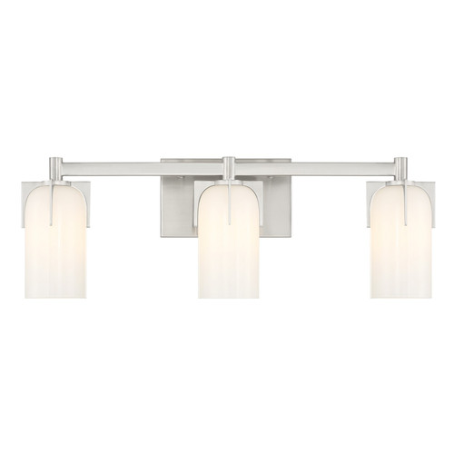 Savoy House Caldwell Three Light Bathroom Vanity in Satin Nickel - 8-4128-3-SN Savoy House Caldwell Three Light Bathroom Vanity in Satin Nickel - 8-4128-3-SN