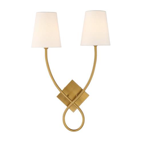 Savoy House Barclay Two Light Wall Sconce in Warm Brass - 9-4928-2-322 Savoy House Barclay Two Light Wall Sconce in Warm Brass - 9-4928-2-322