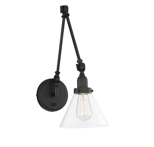 Savoy House Drake One Light Wall Sconce in Matte Black - 9-9131CP-1-89 Savoy House Drake One Light Wall Sconce in Matte Black - 9-9131CP-1-89