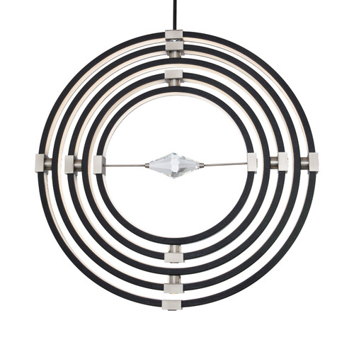 Schonbek Beyond Atomic LED Pendant in Black Leather- Brushed Nickel - BPD45236-BK/BN Schonbek Beyond Atomic LED Pendant in Black Leather- Brushed Nickel - BPD45236-BK/BN
