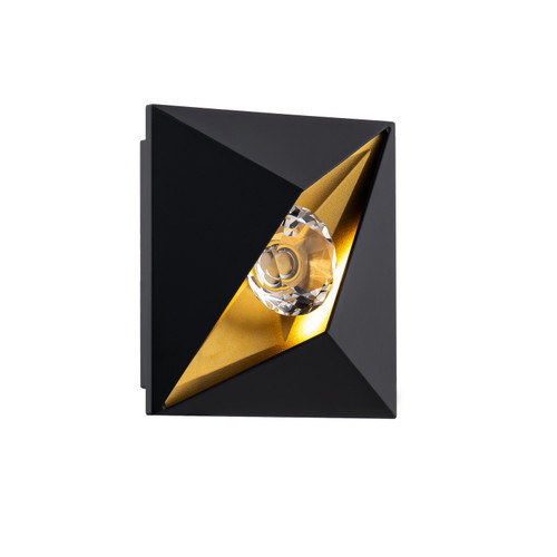 Schonbek Beyond Mythical LED Outdoor Wall Sconce in Black/Aged Brass - BWSW11307-BK/AB