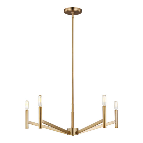 Visual Comfort Studio Vector Five Light Chandelier in Satin Brass - 3124305-848 Visual Comfort Studio Vector Five Light Chandelier in Satin Brass - 3124305-848