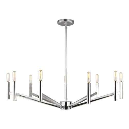 Visual Comfort Studio Vector Nine Light Chandelier in Chrome - 3124309-05 Visual Comfort Studio Vector Nine Light Chandelier in Chrome - 3124309-05
