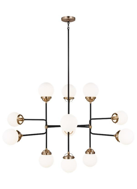 Visual Comfort Studio Cafe 12 Light Chandelier in Satin Brass - 3187912-848 Visual Comfort Studio Cafe 12 Light Chandelier in Satin Brass - 3187912-848