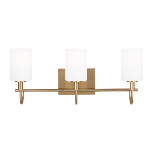 Visual Comfort Studio Oak Moore Three Light Bath Vanity in Satin Brass - 4457103-848 Visual Comfort Studio Oak Moore Three Light Bath Vanity in Satin Brass - 4457103-848