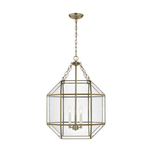 Visual Comfort Studio Morrison Three Light Lantern in Satin Brass - 5279403-848