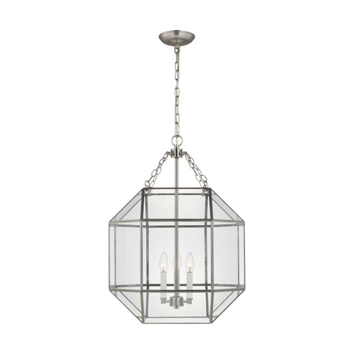 Visual Comfort Studio Morrison Three Light Lantern in Brushed Nickel - 5279403EN-962 Visual Comfort Studio Morrison Three Light Lantern in Brushed Nickel - 5279403EN-962