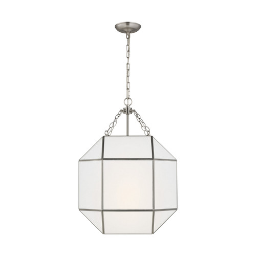 Visual Comfort Studio Morrison Three Light Lantern in Brushed Nickel - 5279453-962 Visual Comfort Studio Morrison Three Light Lantern in Brushed Nickel - 5279453-962
