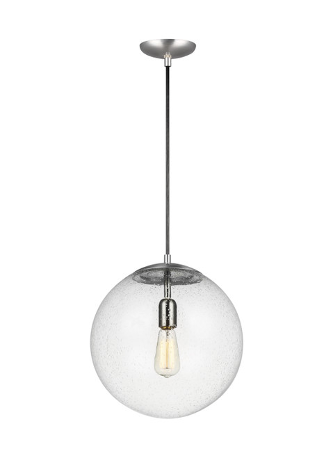 Visual Comfort Studio Leo - Hanging Globe One Light Pendant in Satin Aluminum - 6801801-04 Visual Comfort Studio Leo - Hanging Globe One Light Pendant in Satin Aluminum - 6801801-04
