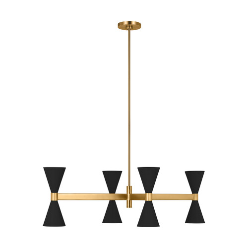 Visual Comfort Studio Albertine Eight Light Chandelier in Midnight Black - AEC1068MBK