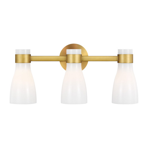 Visual Comfort Studio Moritz Three Light Vanity in Burnished Brass with Milk White Glass - AEV1003BBSMG Visual Comfort Studio Moritz Three Light Vanity in Burnished Brass with Milk White Glass - AEV1003BBSMG