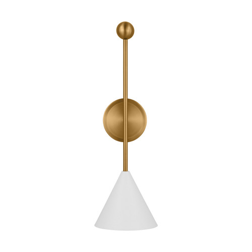 Visual Comfort Studio Cosmo One Light Bath Fixture in Matte White and Burnished Brass - AEW1051MWTBBS Visual Comfort Studio Cosmo One Light Bath Fixture in Matte White and Burnished Brass - AEW1051MWTBBS