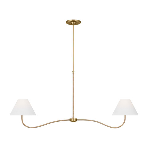 Visual Comfort Studio Laguna Two Light Linear Chandelier in Burnished Brass - CC1712BBS