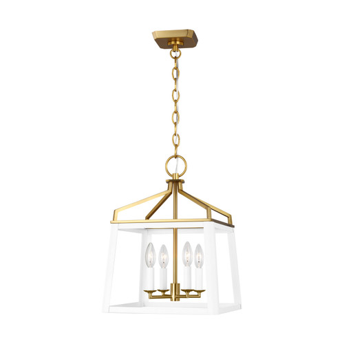 Visual Comfort Studio Carlow Four Light Lantern in Matte White - CC1564MWTBBS Visual Comfort Studio Carlow Four Light Lantern in Matte White - CC1564MWTBBS