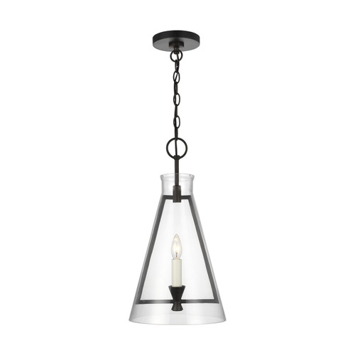Visual Comfort Studio Keystone One Light Pendant in Aged Iron - CP1081AI Visual Comfort Studio Keystone One Light Pendant in Aged Iron - CP1081AI