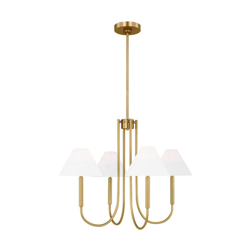 Visual Comfort Studio Porteau Five Light Chandelier in Satin Brass - DJC1024SB Visual Comfort Studio Porteau Five Light Chandelier in Satin Brass - DJC1024SB
