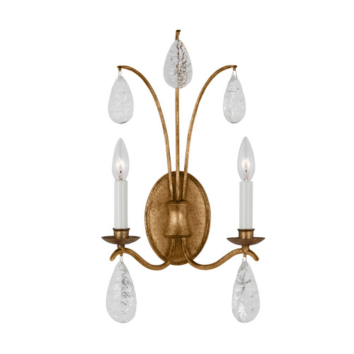 Visual Comfort Studio Shannon Two Light Wall Sconce in Antique Gild - CW1292ADB