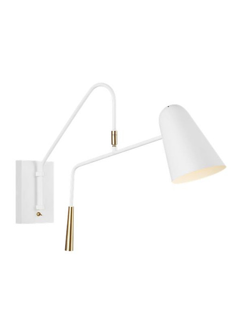 Visual Comfort Studio Simon One Light Wall Sconce in Matte White - EW1041MWT Visual Comfort Studio Simon One Light Wall Sconce in Matte White - EW1041MWT