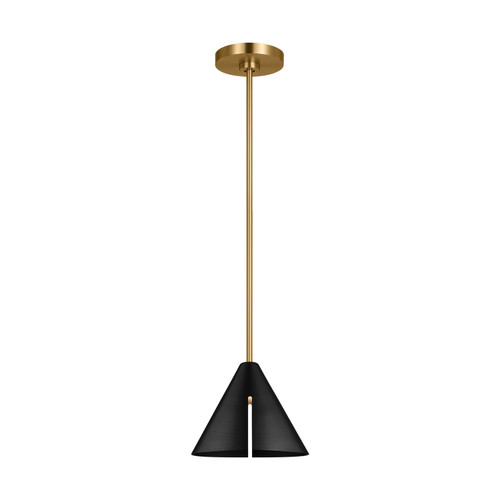 Visual Comfort Studio Cambre LED Pendant in Midnight Black and Burnished Brass - KP1131MBKBBS-L1 Visual Comfort Studio Cambre LED Pendant in Midnight Black and Burnished Brass - KP1131MBKBBS-L1