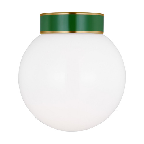 Visual Comfort Studio Monroe One Light Flush Mount in Burnished Brass - KSF1051BBSGRN
