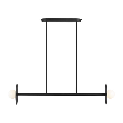 Visual Comfort Studio Nodes Two Light Linear Chandelier in Midnight Black - KC1012MBK Visual Comfort Studio Nodes Two Light Linear Chandelier in Midnight Black - KC1012MBK