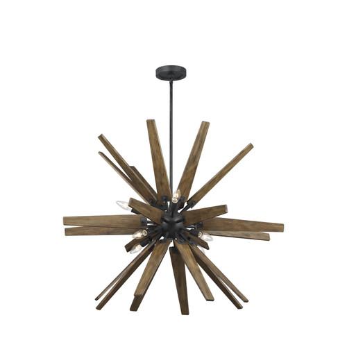 Visual Comfort Studio Thorne Eight Light Chandelier in Dark Weathered Zinc / Weathered Oak - F3258/8DWZ/WOW Visual Comfort Studio Thorne Eight Light Chandelier in Dark Weathered Zinc / Weathered Oak - F3258/8DWZ/WOW