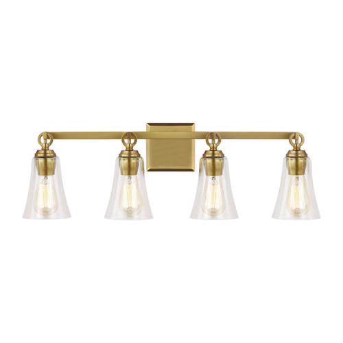 Visual Comfort Studio Monterro Four Light Vanity in Burnished Brass - VS24704BBS Visual Comfort Studio Monterro Four Light Vanity in Burnished Brass - VS24704BBS