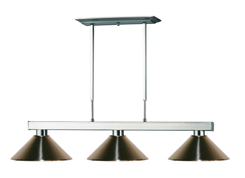 Z-Lite Players Three Light Billiard in Brushed Nickel - 152BN-MBN