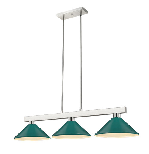 Z-Lite Cobalt Three Light Billiard in Brushed Nickel - 152BN-MDG