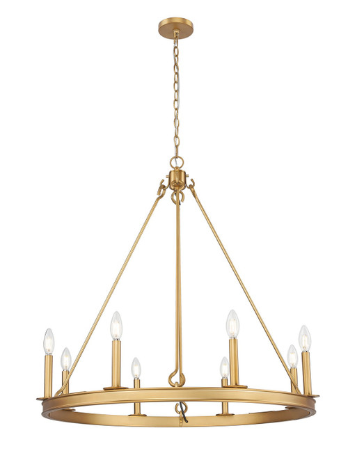 Z-Lite Barclay Eight Light Chandelier in Rubbed Brass - 482R-8RB