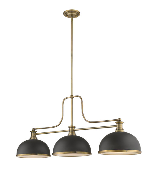 Z-Lite Melange Three Light Billiard in Heritage Brass - 725-3HBR-D12BRZ+HBR