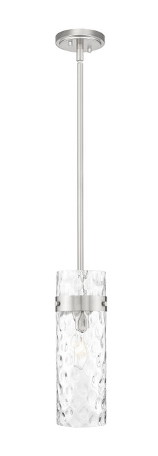 Z-Lite Fontaine One Light Pendant in Brushed Nickel - 7002P5-ROD-BN