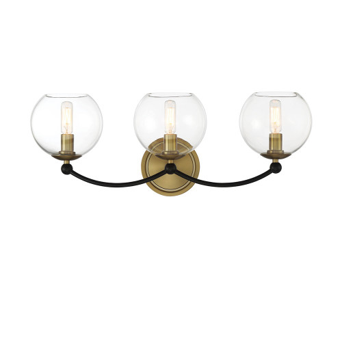 Minka-Lavery Kearney Park Three Light Bath Vanity in Coal And Soft Brass - 5063-726 Minka-Lavery Kearney Park Three Light Bath Vanity in Coal And Soft Brass - 5063-726