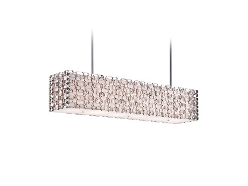 Avenue Lighting Ventura Blvd. Six Light Chandelier in Polish Nickel / Ivory Slik Shade - HF1701-PN Avenue Lighting Ventura Blvd. Six Light Chandelier in Polish Nickel / Ivory Slik Shade - HF1701-PN