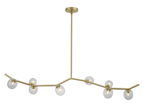 Avenue Lighting Hampton LED Chandelier in Brushed Brass With Clear Glass - HF4808-CLR