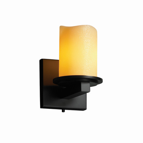 Justice Designs CandleAria LED Wall Sconce in Matte Black - CNDL-8771-14-AMBR-MBLK-LED1-700 Justice Designs CandleAria LED Wall Sconce in Matte Black - CNDL-8771-14-AMBR-MBLK-LED1-700