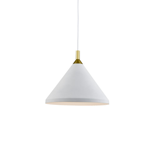 Kuzco Lighting Dorothy One Light Pendant in White With Gold Detail - 492814-WH/GD Kuzco Lighting Dorothy One Light Pendant in White With Gold Detail - 492814-WH/GD