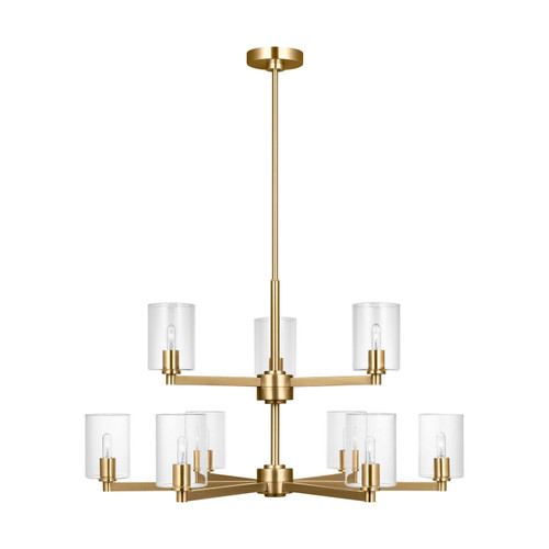 Visual Comfort Studio Fullton Nine Light Chandelier in Satin Brass - 3164209C-848 Visual Comfort Studio Fullton Nine Light Chandelier in Satin Brass - 3164209C-848