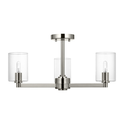 Visual Comfort Studio Fullton Three Light Semi-Flush Mount in Brushed Nickel - 7764203C-962 Visual Comfort Studio Fullton Three Light Semi-Flush Mount in Brushed Nickel - 7764203C-962