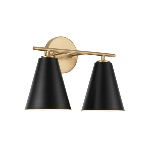 Capital Lighting Charlie Two Light Vanity in Matte Brass and Black - AA1038RK Capital Lighting Charlie Two Light Vanity in Matte Brass and Black - AA1038RK