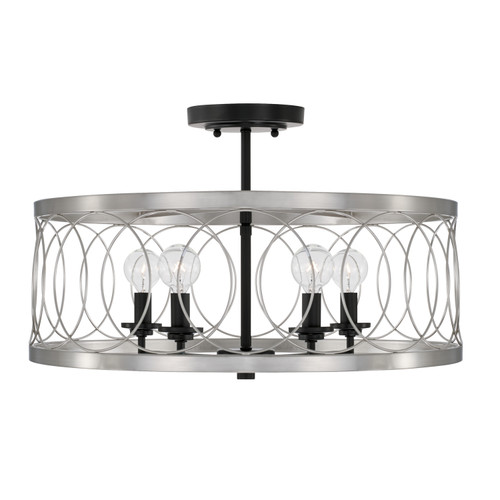 Capital Lighting Madeline Four Light Semi-Flush Mount in Black Tie - AA1002BT