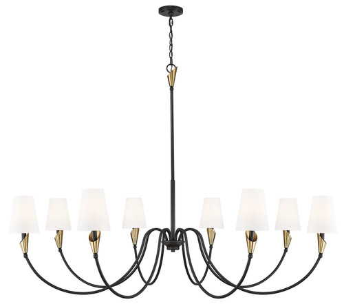Z-Lite Claudelle Eight Light Chandelier in Matte Black + Modern Gold - 4014-65MB-MGLD Z-Lite Claudelle Eight Light Chandelier in Matte Black + Modern Gold - 4014-65MB-MGLD