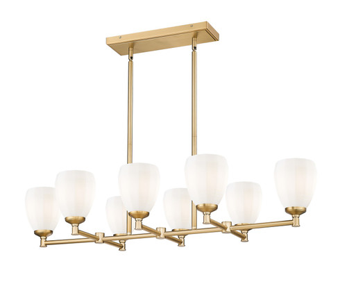 Z-Lite Oren Eight Light Linear Chandelier in Modern Gold - 7004-8L-MGLD