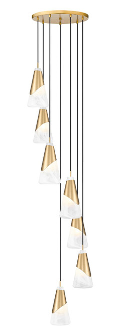 Z-Lite Aimie Seven Light Chandelier in Modern Gold - 828P6-7R-MGLD