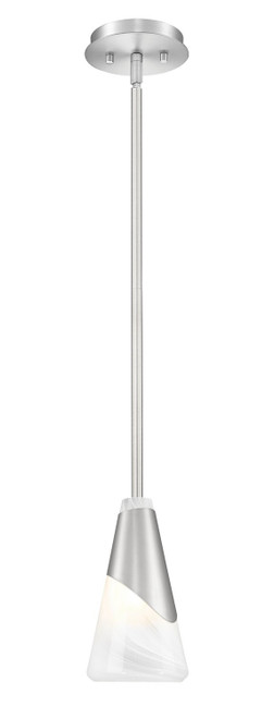 Z-Lite Aimie One Light Pendant in Brushed Nickel - 828P6-ROD-BN