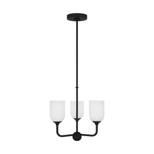 Generation Lighting Emile Three Light Chandelier in Midnight Black - GLC1073EN3/MBK Generation Lighting Emile Three Light Chandelier in Midnight Black - GLC1073EN3/MBK