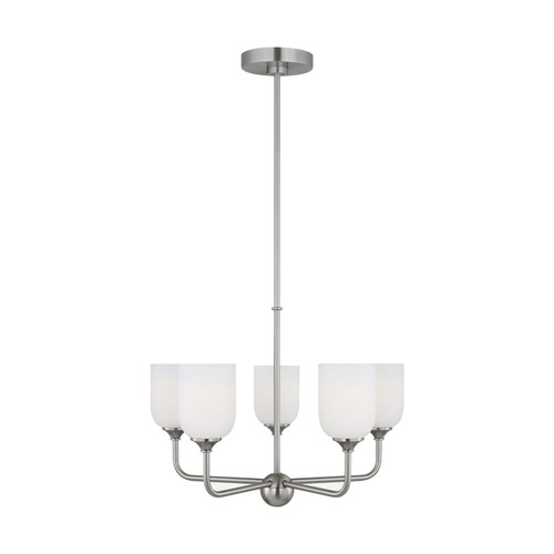 Generation Lighting Emile Five Light Chandelier in Brushed Steel - GLC1085EN3/BS Generation Lighting Emile Five Light Chandelier in Brushed Steel - GLC1085EN3/BS