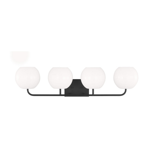 Generation Lighting Rory Four Light Vanity in Midnight Black - GLV1014EN3/MBK Generation Lighting Rory Four Light Vanity in Midnight Black - GLV1014EN3/MBK